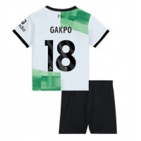 Liverpool Cody Gakpo #18 Bortedraktsett Barn 2023-24 Kortermet (+ Korte bukser)